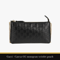 Gucci - Canvas GG monogram wristlet pouch