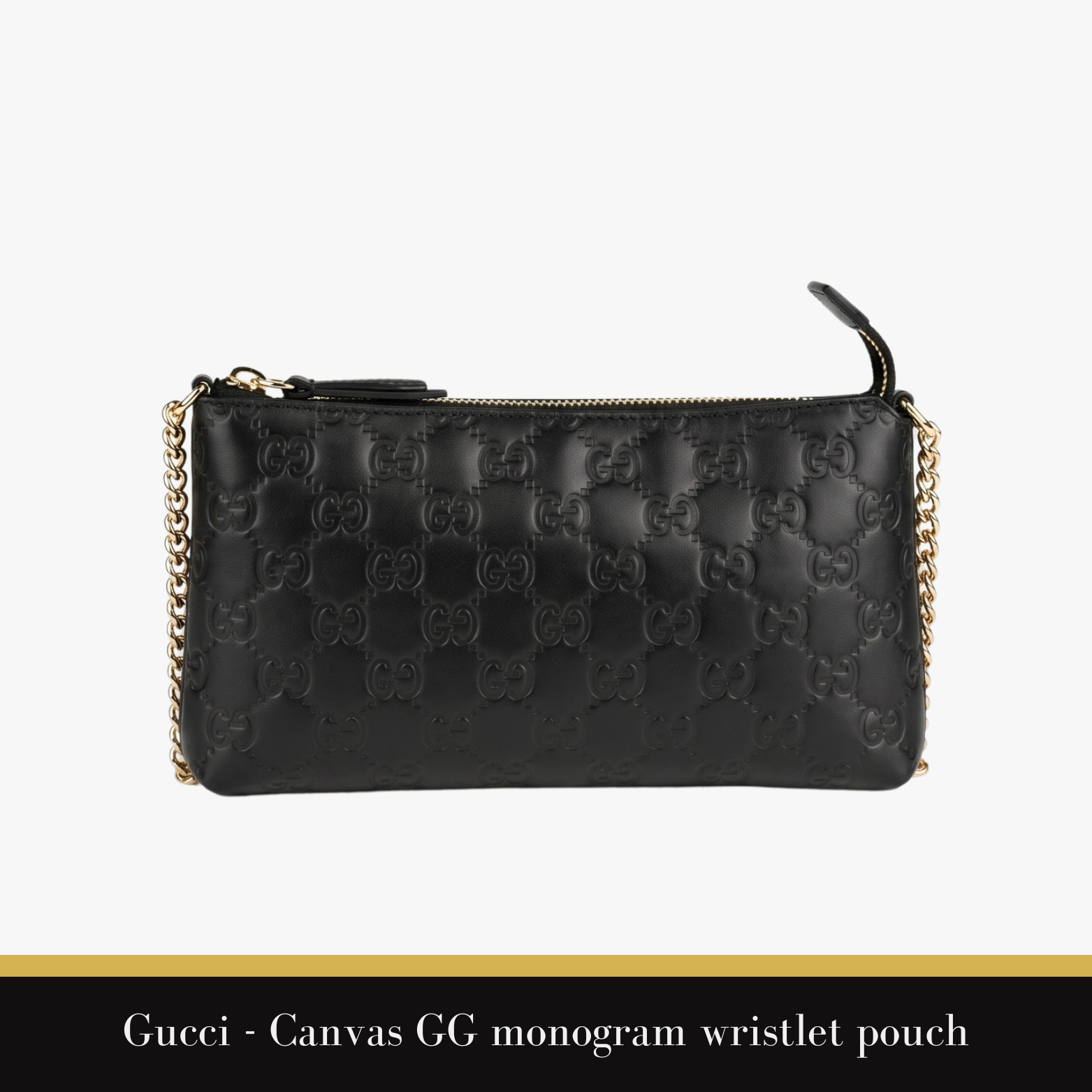 Gucci - Canvas GG monogram wristlet pouch