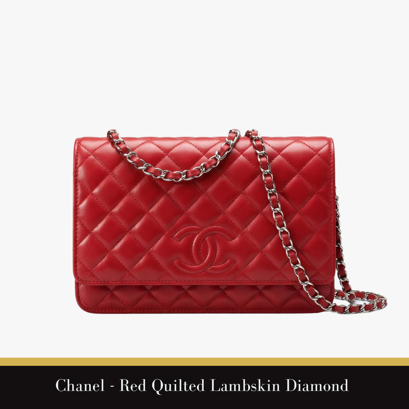 Chanel – Red Quilted Lambskin Diamond Shoulder Bag